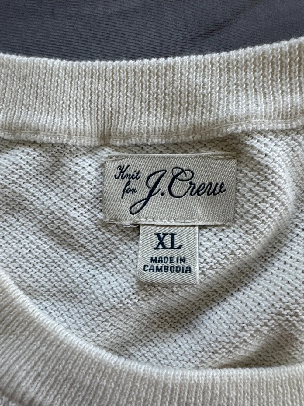 J. Crew Cream Knit Short Sleeve Sweater - Classic Crewneck